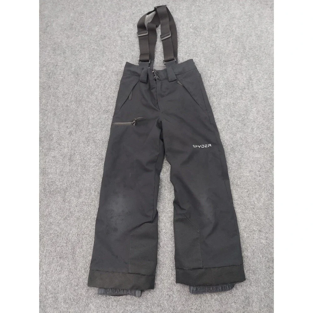 Spyder Snow Pants Kids 8 Black Bib Snowboard Outdoor Winter Insulated Ski Adjust